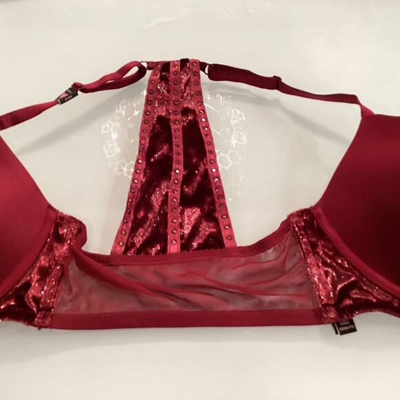 Victoria’s Secret Bra 32DDD That Hooks in the Front NWOT in Color Cranberry - Picture 2 of 8